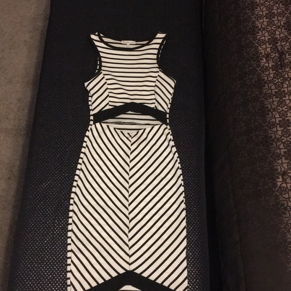 Black and White Striped Dress - Picture 1 of 4
